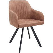 Riess Ambiente Lucca Vintage Brown su elegantišku dygsniavimu Roadster Armrest kėdė Valgomojo kėdė