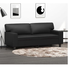 Minkšta sofa 359417 2 vietų sofa sofa 2 vietų minkštasuoliai gyvenamajam kambariui Sofa minkštasuoliai juoda 140 cm dirbtinė oda
