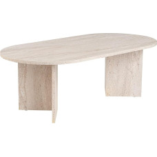 Elegantiškas kavos staliukas, travertino spalvos, 119 x 39,8 x 60 cm, 100 % melamino dengtos medžio drožlių plokštės, 18 mm storio, stilingo marmuro dizaino, skirtas šiuolaikinėms gyvenamosioms erdvėms