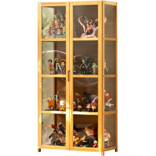 Vitrinos stiklinės durys, stiklinė vitrina, 4 akrilo sluoksnių stiklinė vitrina svetainei, miegamajam, biurui, kolekcionieriaus vitrina, pagrindinė spalva 62 x 33 x 130 cm