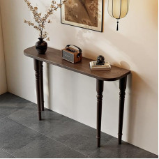 Pusiau maldos namų stiliaus konsolinis stalas, 4 dalių masyvinis stalas, šmaikštus, laisvas stalviršis su verstelbaren Füßen, paprastas montavimas, Schwarz(Walnut,100cm)