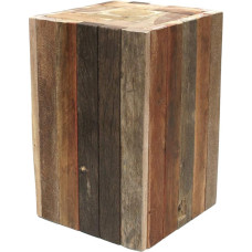 Dizaino šoninis staliukas Medinė taburetė Driftwood Naktinis staliukas Kvadratinis tikro medžio masyvo lentynas Gėlių taburetė 45 x 30 x 30 cm (H x Š x D)