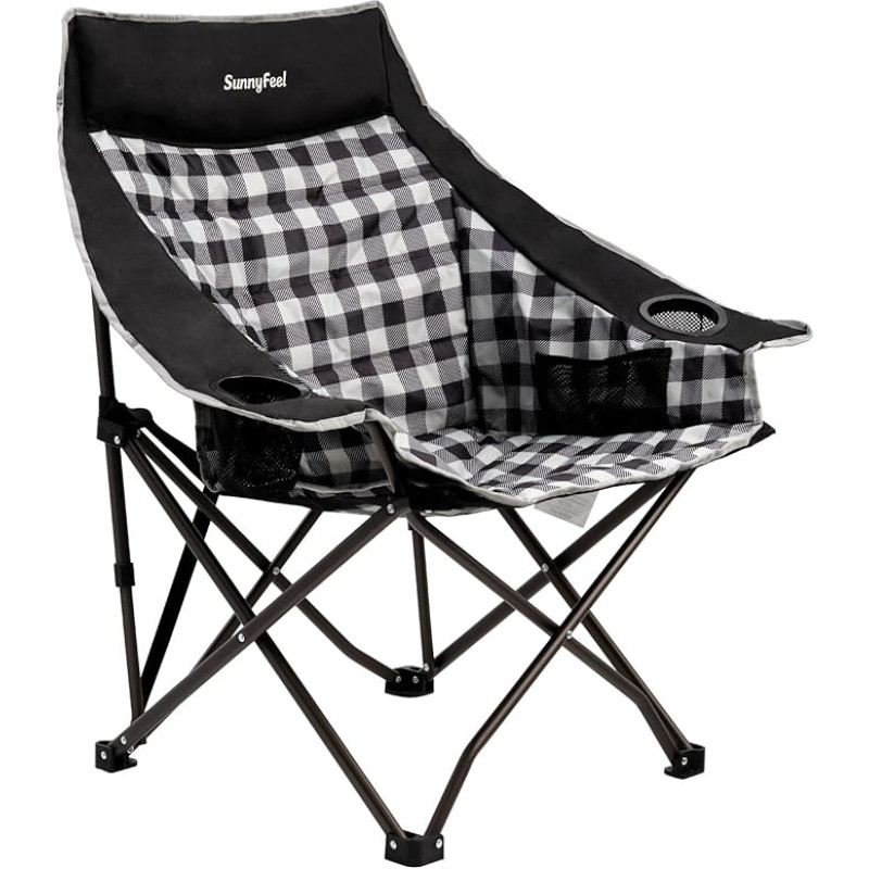 SUNNYFEEL Oversized minkšta kėdė juoda, 1 komplektas