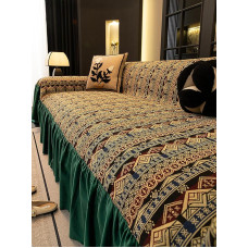 Generisch Printed Sofa Cover with Skirt, Sofa Blanket, Sofa Cover, Upholstery Protection, Dust and Stain Resistant Couch Cover, O, 180 x 300 cm / 71 x 118 inches