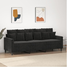 3-vietė sofa Sofa Lounge Sofa Minkšta sofa Relax Sofa Svetainės sofa Svečių sofa Relax Sofa Miegamojo poilsio sofa Svečių kambarys Juoda 180 cm Velvet