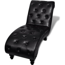 Chaise Lounge Sofa Chesterfield Brown Button Tufted