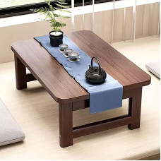 Faltbarer japanischer Chabudai-Tisch, kleine Räume, Esstisch für Wohnzimmer, Tatami-Boden, Schreibtisch, Walnussholz, 100 x 48 x 30 cm