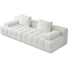 Vakuuminiu būdu suspausta 2 vietų modulinė sofa-lova su 2 pagalvėlėmis, didelio tankio putų debesys, patogiai pritaikyta gyvenamajam kambariui mažose erdvėse B, 250 x 100 x 61 cm