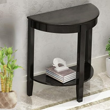 Konsolentisch, Eingangstisch, Sofatisch, moderner Akzenttisch, Tisch hinter der Couch mit offenen Regalen, Wohnzimmertische, Akzenttisch für den Flur im Foyer (schwarz, 66 cm)