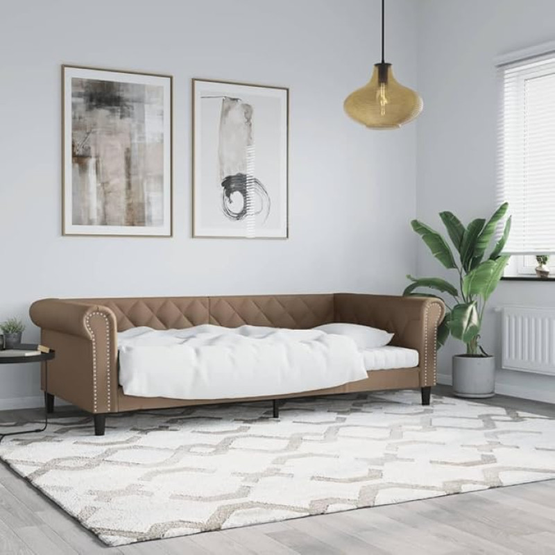 Wenjingqi-354225 Dirbtinės odos sofa lova Cappuccino 80 x 200 cm