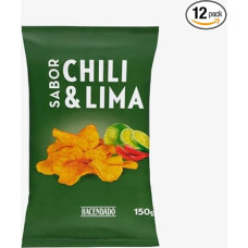 Hacendado Chilli & Lime Flavoured Potato Chips, Pack of 12