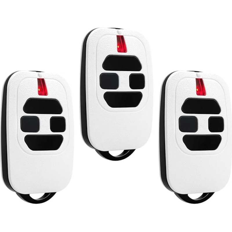 3 pakuotės 433,92 MHz vartų nuotolinio valdymo pultas, suderinamas su DEA GTI2/4, GT2/4, Mio TR2/4, Mio TR2N/4N, baltas garažo vartų nuotolinio valdymo pultas
