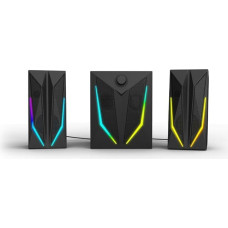uRage Blast-R 621 2.1 žaidimų garsiakalbis, 20 W, RGB apšvietimas, žemų dažnių garsiakalbis, USB-C jungtis, 3,5 mm jungtis, skirtas kompiuteriams, konsolėms ir televizoriams, juodos spalvos
