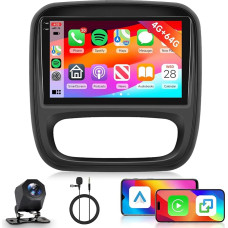 Hodozzy 4G + 64G automobilinis radijas Opel Vivaro B 2014-2018 / Renault Traffic 3 2014-2021 Android 9 colių InCell jutiklinio ekrano navigacija Carplay Belaidis Android automobilinis radijas Bluetooth DSP WiFi FM RDS atbuline eiga