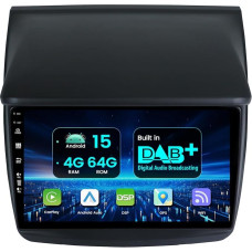 Autoradio Android 15 Für Mitsubishi Pajero Sport 2 L200 Triton 2008-2016- Eingebaut DAB+ Carplay/Android Auto/DSP -4G+64G -Kamera+ MIC- 9 Zoll IPS Lenkradsteuerung RDS WiFi BT