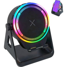 Kabelloser Bluetooth-Lautsprecher mit Induktionssensor, 360°-Drehung Kabelloser Bluetooth-Telefonsensorständer RGB-Umgebungslicht und HD-Surround-Sound für Smartphones
