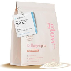 Glow25 Collagen Plus Powder [450g] - Collagen Hydrolysate with Vitamin C, Zinc and Biotin - Peptides Type 1 and 3 - Good Solubility - Neutral
