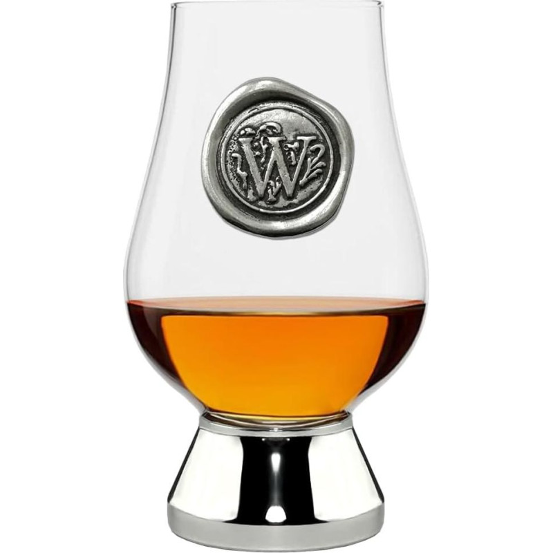 English Pewter Company Glencairn Monogram Monogram Initial Whisky Glass - unikali dovana vyrams su pasirinktu inicialu, 200 ml [WGP226] (Z)