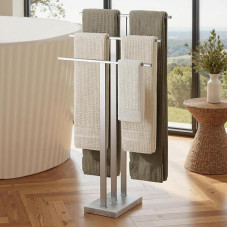 KES BTH217S3-2 Rankšluosčių bėgis Standing Bath Towel Holder 3 Bars Towel Stand Freestanding Marble Nerūdijančio plieno SUS304 Rankšluosčių stovas Brushed