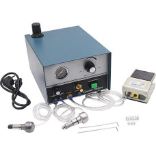 Dvigubos galvutės pneumatinis juvelyrinių dirbinių graviravimo aparatas, 220V 60Hz pneumatinės rankinės graviravimo mašinos, 100-4000 aps./min pneumatinis graverio antgalis, mikro graveris juvelyriniams dirbiniams ir kaustytai geležiai
