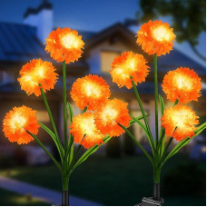 Saulės žibintai lauko sodui Pack of 2 600 mAh Garden Decoration for Outdoor Weatherproof Garden Solar Lights for Outdoor Gardens Courtyards Patios Pond Camping Warm Light