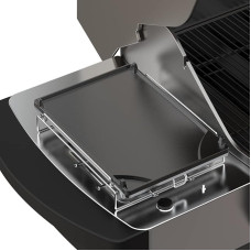 onlyfire Universal Side Burner Reversible Grill Plate Cast Iron, Grill Plate with Removable Grill, BBQ Plancha Grill Pan for Gas Grill and Charcoal Grill, Gas Grill Accessories
