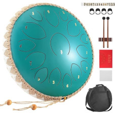 Steel Tongue Drum 14 Inch 15 Note Tongue Drums Musical Instrument for Kids Handpan for Meditation Relaxation Music Lovers and Beginners