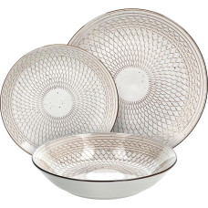 Tognana Shanty 18-Piece Porcelain Dinner Set for 6 People, Brown