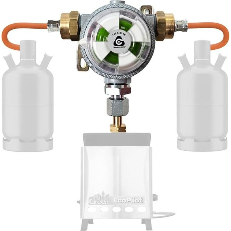 Bio Green Two-bottle system Multimatic for automatic switching of 2 gas cylinders, up to 50 mbar, for 3, 5, 11 kg bottles