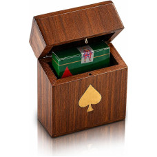 Gimtadienio dovanų idėjos Rankų darbo klasikinis medinis žaidimo kortų laikiklis Deck Box Storage Case Organizatorius su aukščiausios kokybės 
