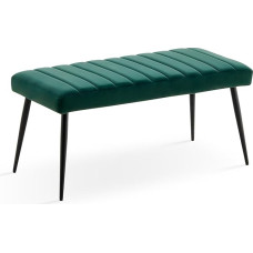 TUKAILAI Valgomojo suolas 101 cm su aksomo storio sėdyne, minkštas suolas su metalinėmis kojomis, lovos suolas, spintos suolas, virtuvės suolas, valgomojo suolas, spinta, miegamojo, prieškambario baldai