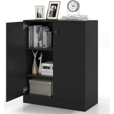 Giantex Sideboard, White, Chest of Drawers with 3 Shelves, Living Room Cabinet, Floor Cabinet, Freestanding with Tilt Protection, Sideboard, Living Room, Kitchen, Kitchen Cabinet, Chest of Drawers
