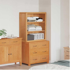 Modernes Aufbewahrungsmöbel-Set mit Schubladen aus Holzwerkstoff und Kippschutz für das Wohnzimmer in Braun