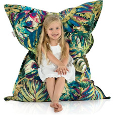 Bean Bag XL Giant Bean Bag Seat Cushion Indoor Bean Bag Chair for Children EPS Beads Filling, Removable Cover, Machine Washable, Tropic, 138 x 98 cm