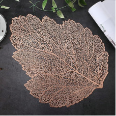 Tischset 8Er Set, Blattförmig Platzdeckchen für Küche,Zuhause,Restaurant,Speisetisch, Roségold, 36x47cm