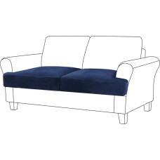 Įtempimo T sofos pagalvėlė padengti Velvet sofos sėdynės apima T-Couch pagalvėlė Slipcover su elastinėmis juostomis gyvenamasis kambarys (spalva: Navy, dydis: 2 sėdynės)