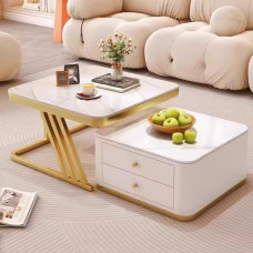 Modernes Couchtisch-Set aus Glas mit Stauraum, modernes Design für Wohnzimmermöbel