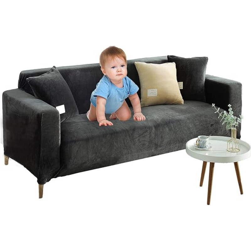 Pliušinis sofos dangtelis 3 pagalvių sofai, aksomo sofos mesti elastingą fotelio dangtelį Baldai Sofa Loveseat Cover Protector