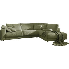 KAWOLA Didelė sofa Kampinė sofa Mega sofa Madeline Laidas Alyvuogių žalia Šezlongas Dešinė - Sofa Svetainė Didelė - Šiuolaikinė poilsio sofa