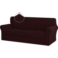 ISSUNTEX stori sofos užvalkalai, labai elastingi, minkšti sofos užvalkalai 3 atskiroms pagalvėms, sofa, žakardinis audinys, elastingas sofos užvalkalas, baldų apsauga šunims (sofa, vynas), 4 pakuotės