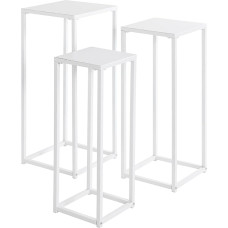 HAKU Gėlių kolonėlės 3 vnt., baltas metalas Matmenys W 22/26/30 x H 61/66/71 x D 22/26/30 cm Stilius: Modernus
