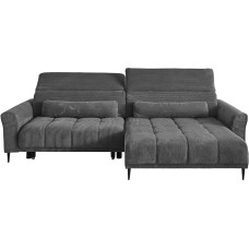 Corner Sofa - 277 x 179 cm - Dark Grey - Cord - Electric Seat Depth Adjustment