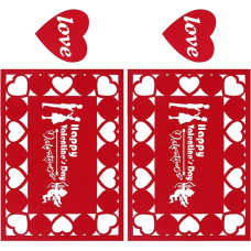 Toyvian 4 Stück Tischsets zum Valentinstag Kreative Filz Platzsets mit Untersetzern Reißfest und Wärmeisolierend Dekorative Tischmatten für Esstisch und Party