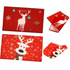 Toyvian 2stücke Elchmotiv Tischset aus Leinen mit Weihnachtsmotiv als Platzset für Tische Schutz vor Flecken und Kratzern Geeignet für Verschiedene Anlässe