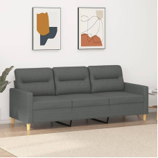 SECOLI 3-vietė sofa 3-vietė sofa 3-vietė medžiaginė sofa 3-vietė sofa 3-vietė sofa 3-vietė sofa Maža medžiaginė sofa svetainei / miegamajam / biurui / butui - tamsiai pilka - 3-vietė 3-vietė sofa: 180 cm