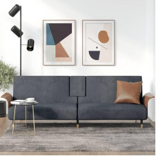 Svetainės baldų komplektai,Svetainės baldų komplektai,Sofa lova,Schlafsofa mit Getränkehaltern Dunkelgrau Samtmodular Sofa,modulinė sofa,Lauko terasos baldai,