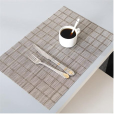 Platzdeckchen Platzset Abwischbar 4 Teile/los 45x30 cm Japanischen Stil Tischset Gitter Mahlzeit Teller Schüssel Pad Untersetzer Tischsets for Esstisch (Spalva : B)