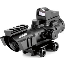 AOMEKIE Šautuvo optinis taikiklis 4 x 32 mm su 20 mm/22 mm bėgeliu Airsoft Raudonasis taškas Visor Sight Raudonasis taškas Visor skirtas medžioklei Airsoft ir arbaletui