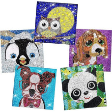 milaosk 5 dalių Deimantinė tapyba Vaikų gyvūnai, Deimantinė tapyba Paveikslai DIY 5D Crystal Rhinestone Siuvinėjimas Tapyba Paveikslų rinkinys Crystal Art Craft su priedais sienų dekoro