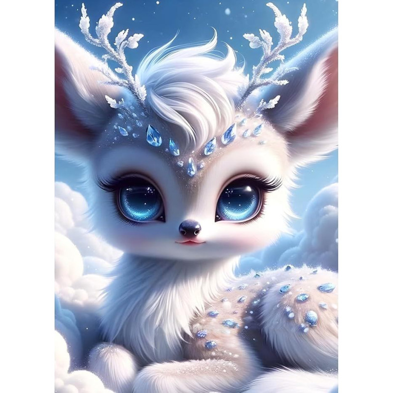 XWDYBDP DIY Cartoon Deer Diamond Painting Kits, 5D Luxury Diamond Painting for Adults Beginners Clouds Diamond Embroidery DIY Full Drill Dreamland Diamonds Art Home Wall Decoration 30 x 40 cm